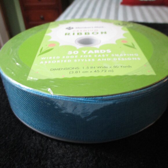 Member's Mark Premium Ribbon 50 Yards Wired Blue - Picture 1 of 2